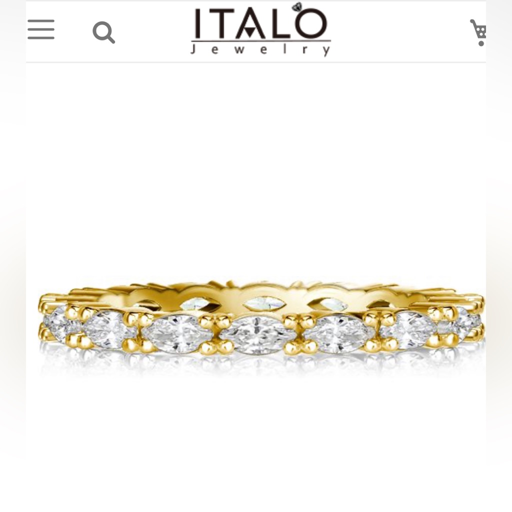 Italo Golden Marquise Cut Eternity Wedding Band 22$